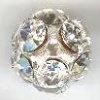 1 12mm Round Silver with Crystal Rhinestones